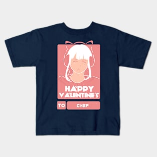 Girls in Happy Valentines Day to Chef Kids T-Shirt